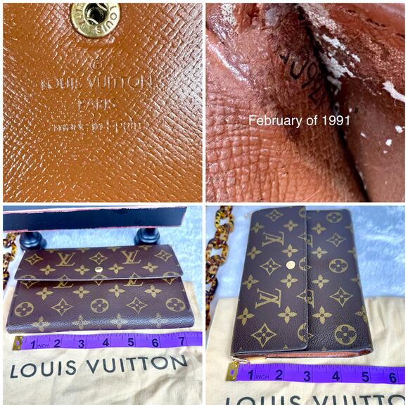 Louis Vuitton monogram vintage Wallet Crossbody with chains custom refurb - Picture 13 of 13
